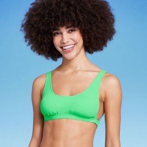 Wild fable Woman’s Neon Green Ribbed Bralette Bikini Top XS(0-2) & M(8-1…